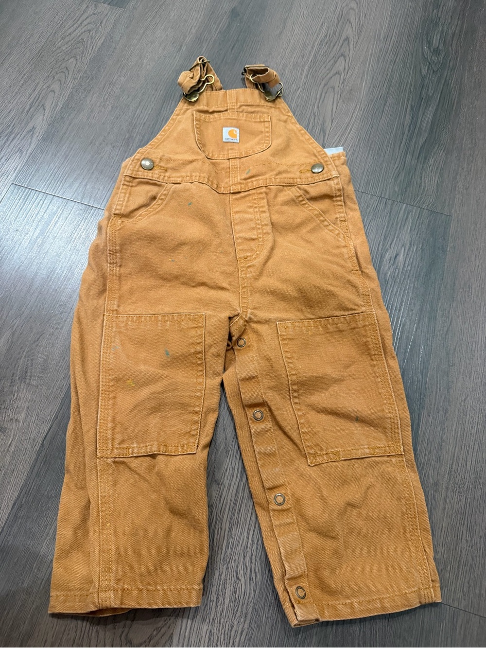 24 months Carhartt Kids' Brown Duck Overalls - Durable Workwear Pants